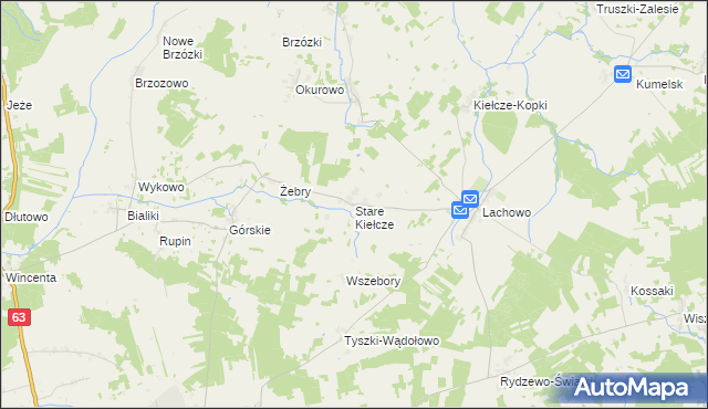 mapa Stare Kiełcze, Stare Kiełcze na mapie Targeo