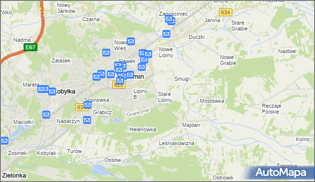 mapa Stare Lipiny, Stare Lipiny na mapie Targeo