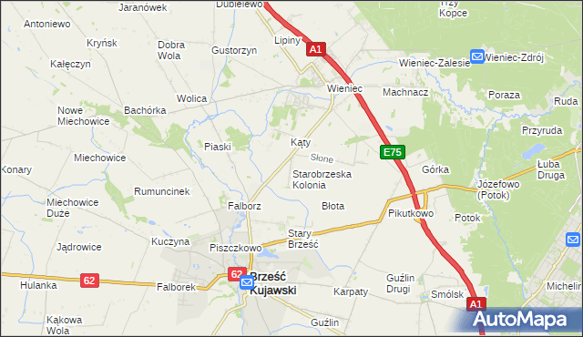 mapa Starobrzeska Kolonia, Starobrzeska Kolonia na mapie Targeo