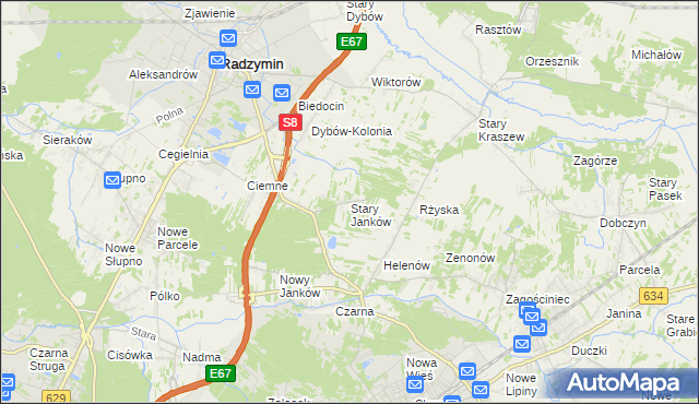 mapa Stary Janków, Stary Janków na mapie Targeo