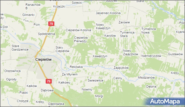 mapa Stary Kawęczyn, Stary Kawęczyn na mapie Targeo