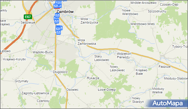 mapa Stary Laskowiec, Stary Laskowiec na mapie Targeo