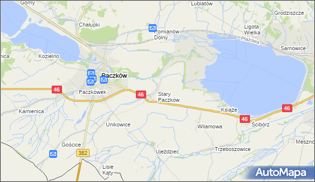 mapa Stary Paczków, Stary Paczków na mapie Targeo