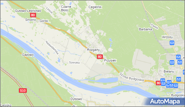 mapa Stary Toruń, Stary Toruń na mapie Targeo