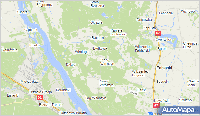 mapa Stary Witoszyn, Stary Witoszyn na mapie Targeo