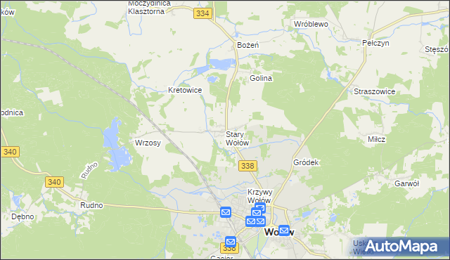 mapa Stary Wołów, Stary Wołów na mapie Targeo