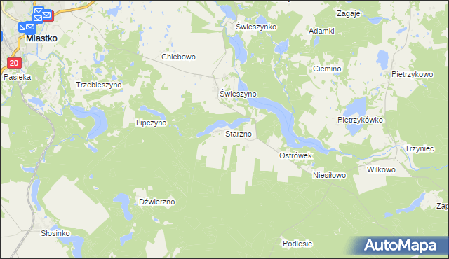 mapa Starzno, Starzno na mapie Targeo