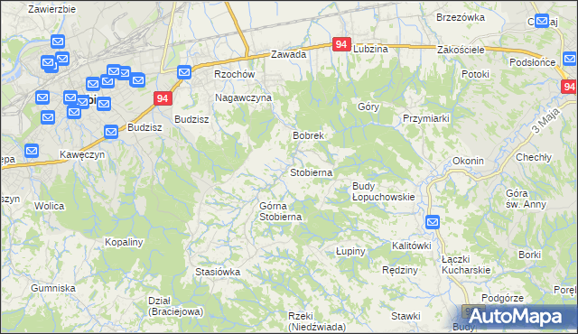 mapa Stobierna gmina Dębica, Stobierna gmina Dębica na mapie Targeo