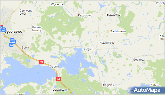 mapa Stręgiel, Stręgiel na mapie Targeo