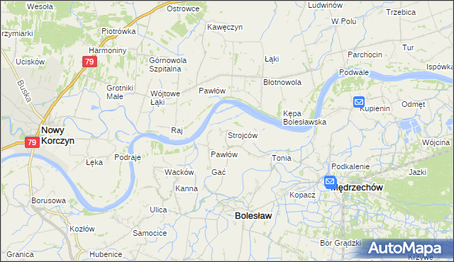 mapa Strojców, Strojców na mapie Targeo