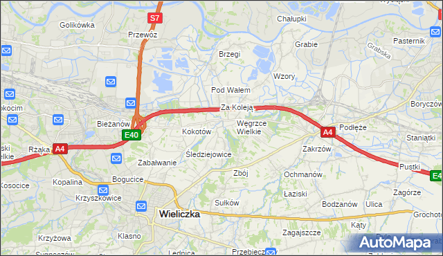 mapa Strumiany gmina Wieliczka, Strumiany gmina Wieliczka na mapie Targeo