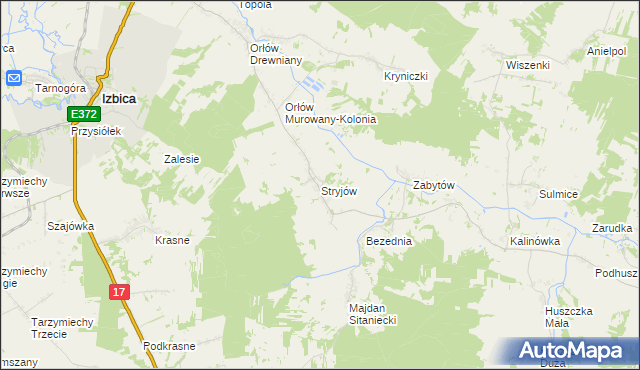 mapa Stryjów, Stryjów na mapie Targeo