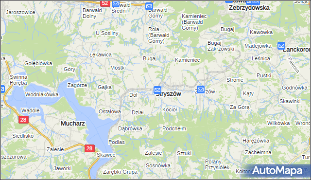 mapa Stryszów, Stryszów na mapie Targeo