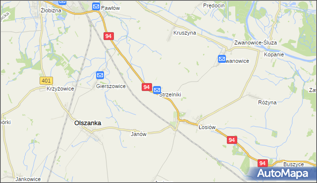 mapa Strzelniki gmina Lewin Brzeski, Strzelniki gmina Lewin Brzeski na mapie Targeo