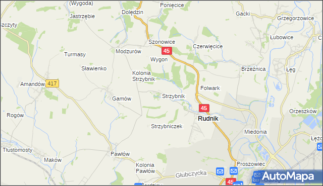 mapa Strzybnik, Strzybnik na mapie Targeo