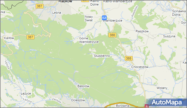 mapa Studzienno, Studzienno na mapie Targeo