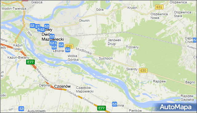 mapa Suchocin gmina Jabłonna, Suchocin gmina Jabłonna na mapie Targeo