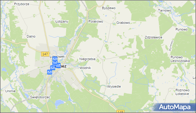 mapa Suliszewice gmina Łobez, Suliszewice gmina Łobez na mapie Targeo