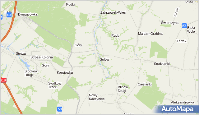 mapa Sulów, Sulów na mapie Targeo