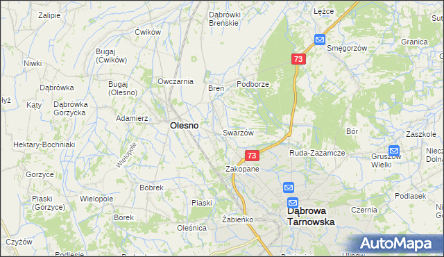 mapa Swarzów, Swarzów na mapie Targeo