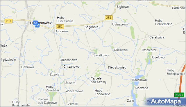 mapa Świątkowo gmina Janowiec Wielkopolski, Świątkowo gmina Janowiec Wielkopolski na mapie Targeo