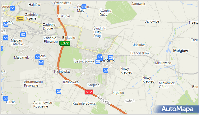 mapa Świdnika, Świdnik na mapie Targeo