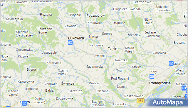 mapa Świdnik gmina Łukowica, Świdnik gmina Łukowica na mapie Targeo