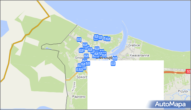 mapa Świnoujście, Świnoujście na mapie Targeo