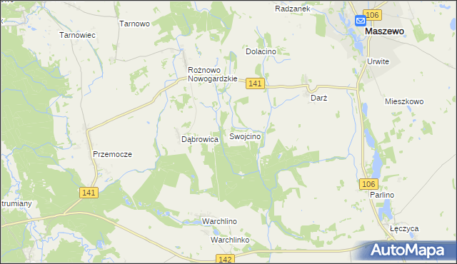 mapa Swojcino, Swojcino na mapie Targeo