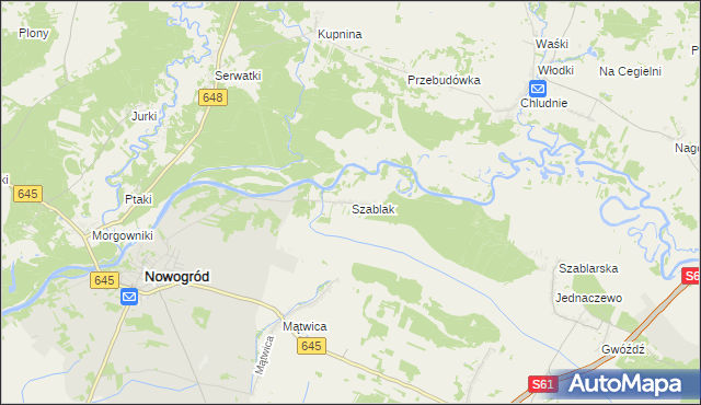 mapa Szablak, Szablak na mapie Targeo