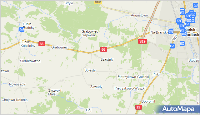 mapa Szastały, Szastały na mapie Targeo