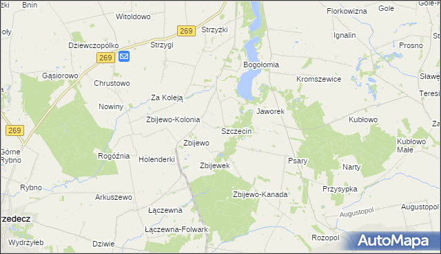 mapa Szczecin gmina Chodecz, Szczecin gmina Chodecz na mapie Targeo