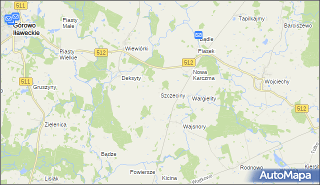 mapa Szczeciny, Szczeciny na mapie Targeo
