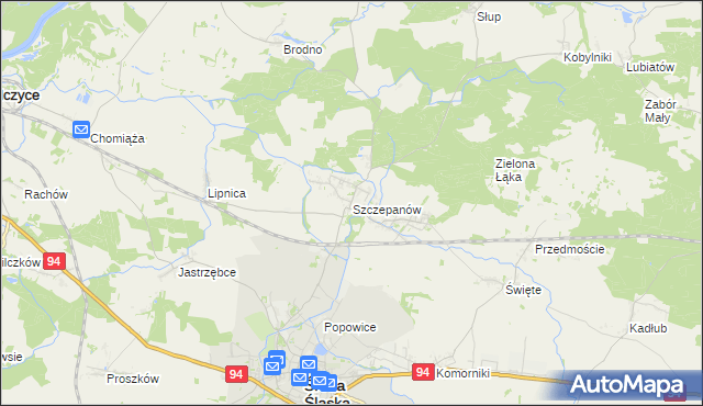 mapa Szczepanów gmina Środa Śląska, Szczepanów gmina Środa Śląska na mapie Targeo