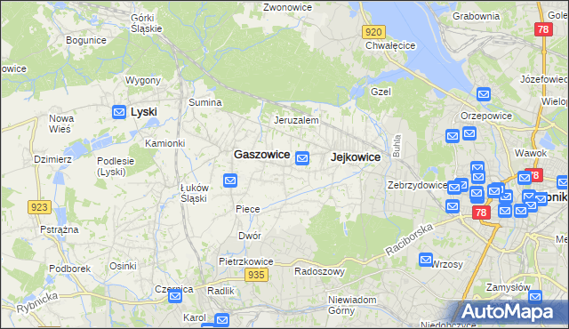 mapa Szczerbice, Szczerbice na mapie Targeo