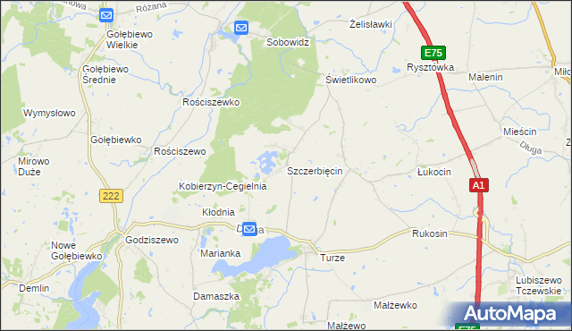 mapa Szczerbięcin, Szczerbięcin na mapie Targeo