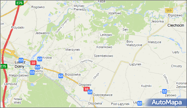 mapa Szembekowo, Szembekowo na mapie Targeo