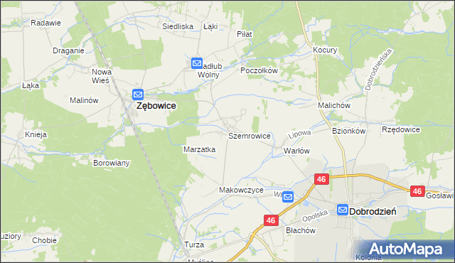 mapa Szemrowice, Szemrowice na mapie Targeo