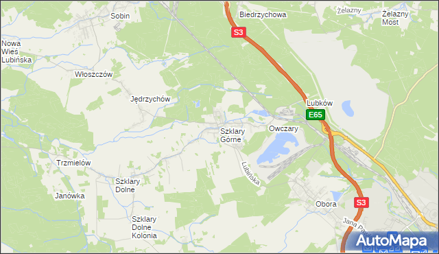 mapa Szklary Górne, Szklary Górne na mapie Targeo