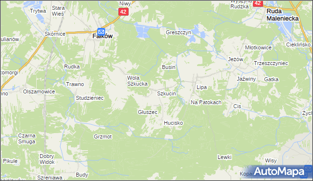 mapa Szkucin, Szkucin na mapie Targeo