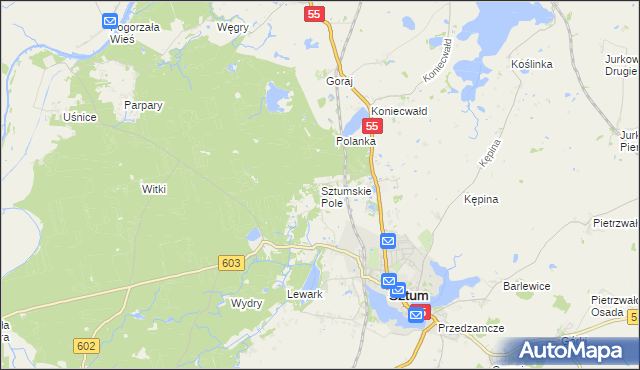 mapa Sztumskie Pole, Sztumskie Pole na mapie Targeo