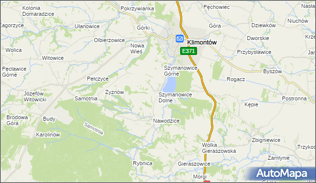 mapa Szymanowice Dolne, Szymanowice Dolne na mapie Targeo