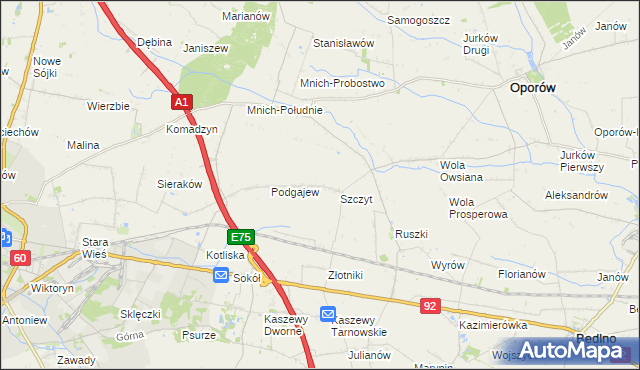 mapa Szymanówka gmina Oporów, Szymanówka gmina Oporów na mapie Targeo