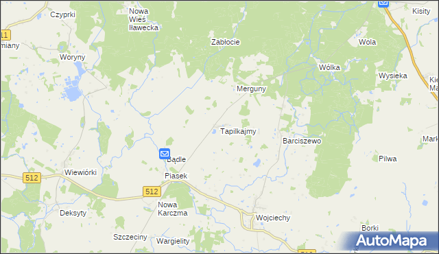 mapa Tapilkajmy, Tapilkajmy na mapie Targeo