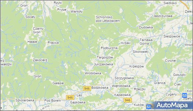 mapa Targoszów, Targoszów na mapie Targeo