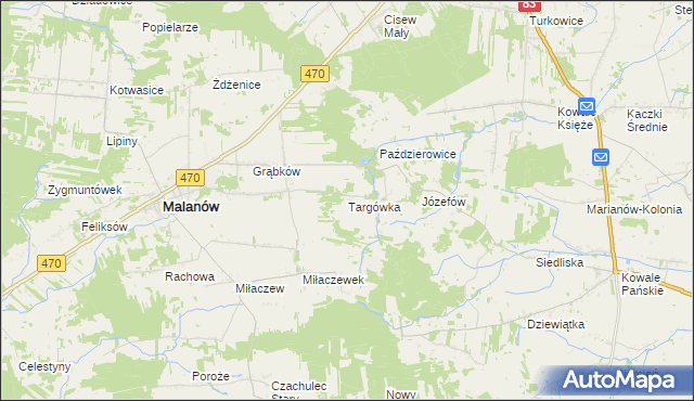 mapa Targówka gmina Malanów, Targówka gmina Malanów na mapie Targeo