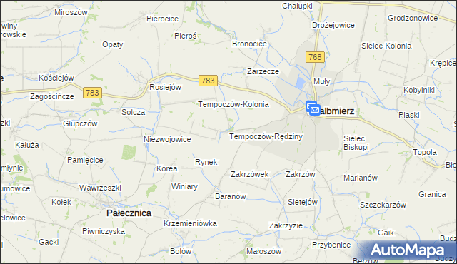 mapa Tempoczów-Rędziny, Tempoczów-Rędziny na mapie Targeo