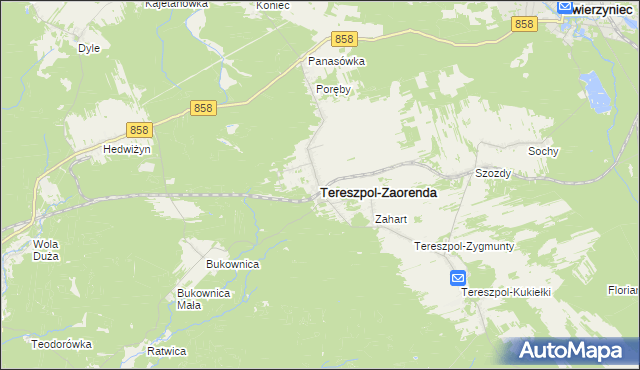 mapa Tereszpol-Zaorenda, Tereszpol-Zaorenda na mapie Targeo