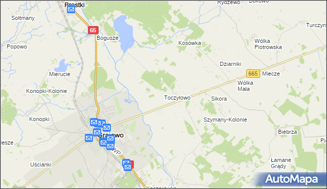 mapa Toczyłowo, Toczyłowo na mapie Targeo