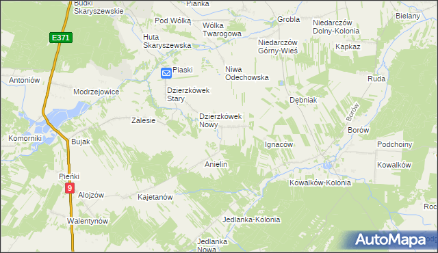 mapa Tomaszów gmina Skaryszew, Tomaszów gmina Skaryszew na mapie Targeo